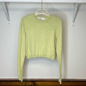 Free People Beach Light Green Cropped Length Sweater- Small